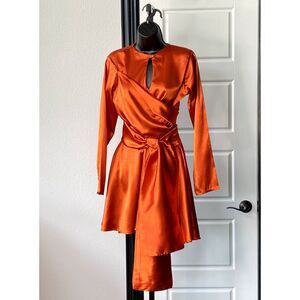 A Neon Orange Silky Playsuit